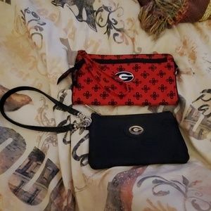 2 georgia bulldogs wallets and a fanny pack